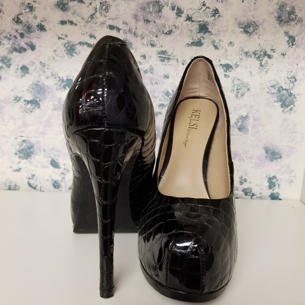 Kelsie  Patent Leather Croc Stiletto - Picture 3 of 5